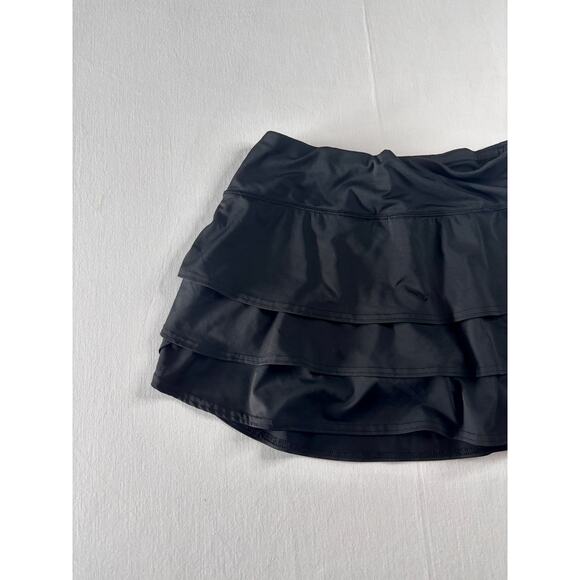 Athleta Tiered Skirt Skort Black Ruffles Built in Shorts Size XS Drawstring - Picture 9 of 10